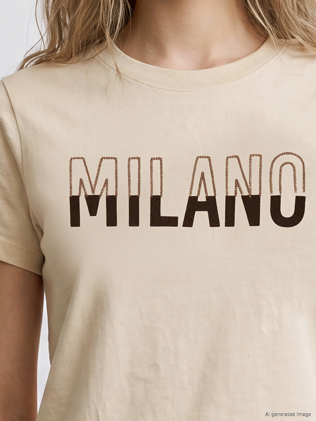 Woman Beige T-shirt-2