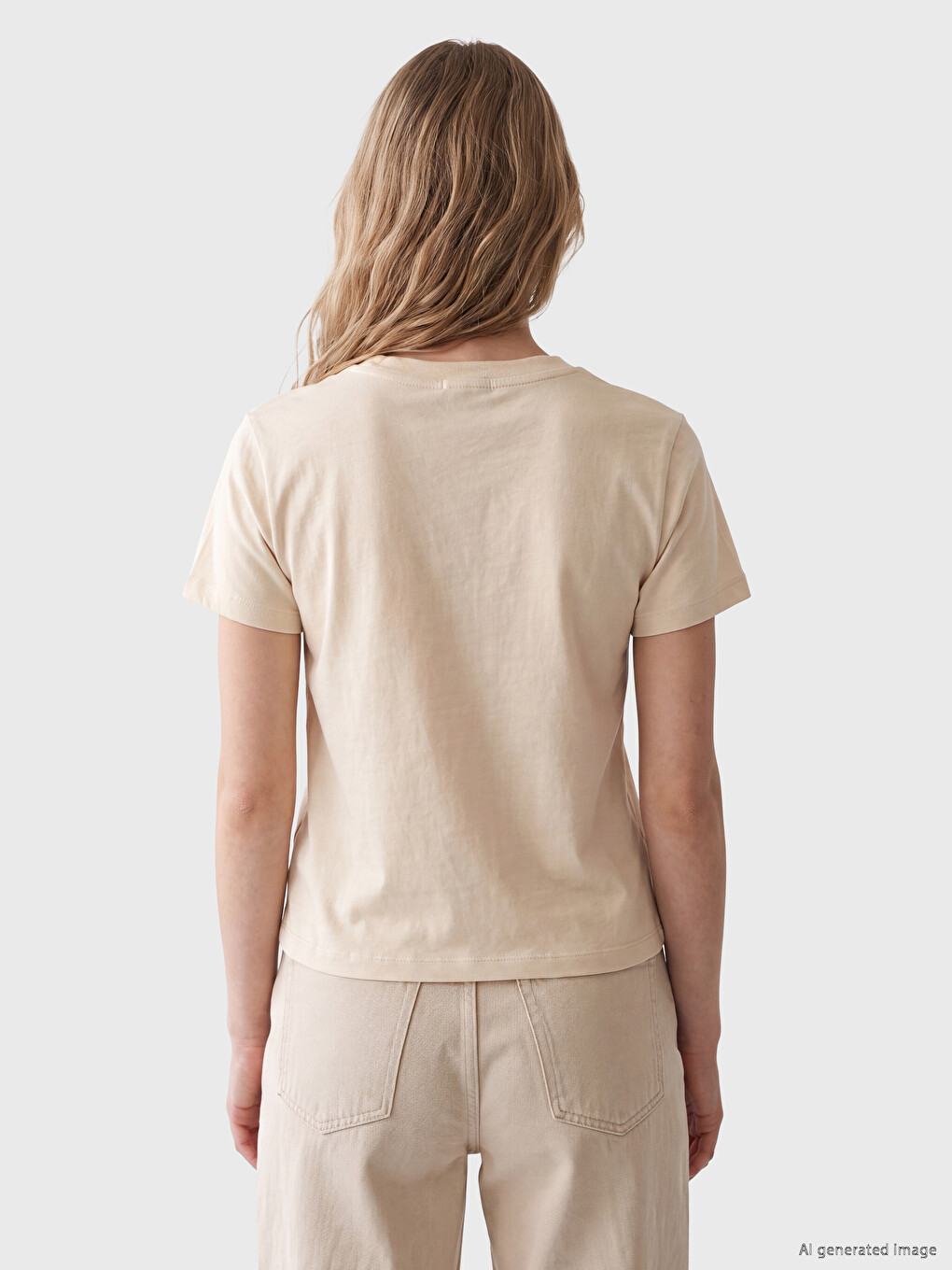 Woman Beige T-shirt-3