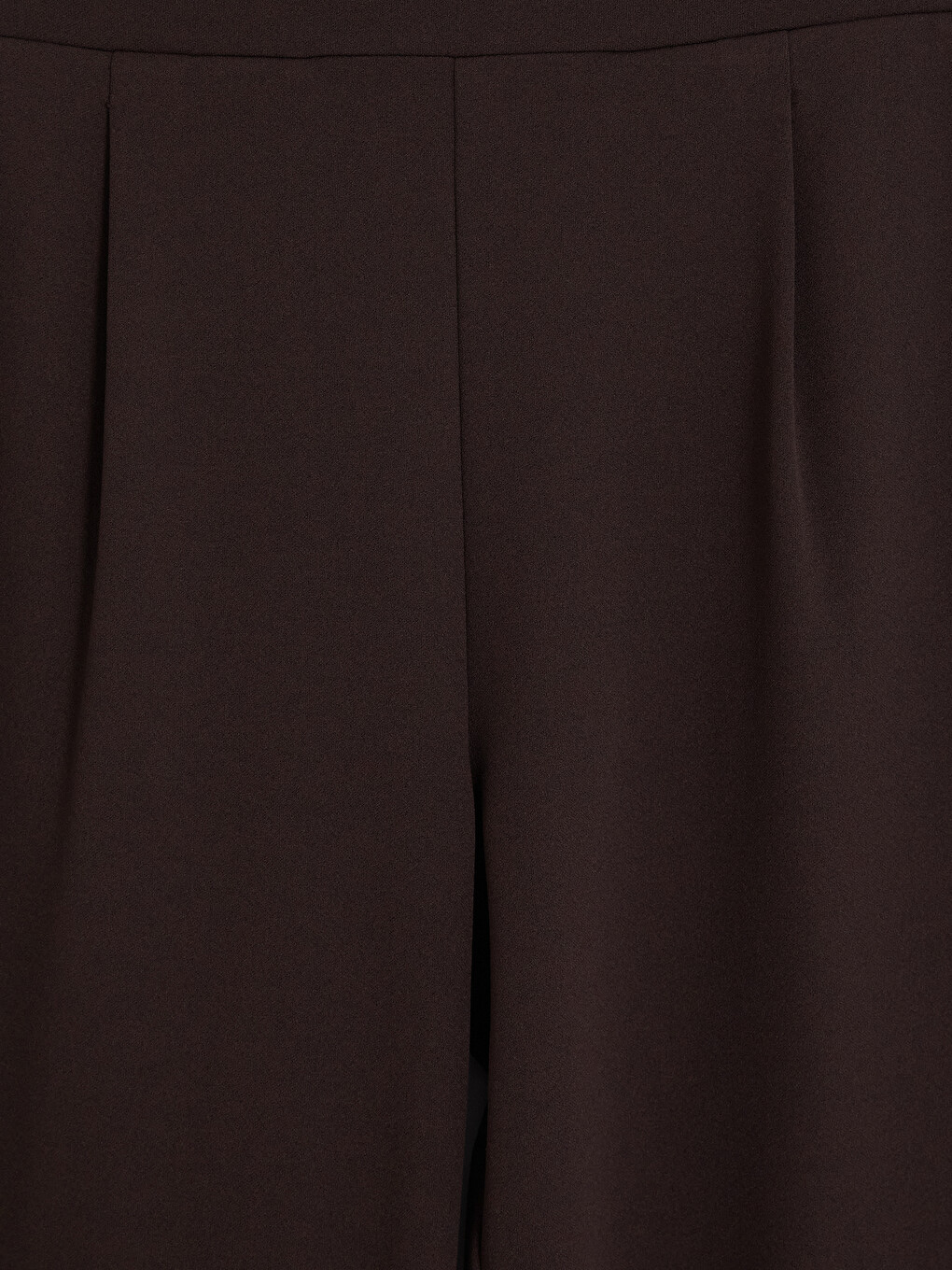 Kahverengi Beli Lastikli Kadın Krep Pantolon-5