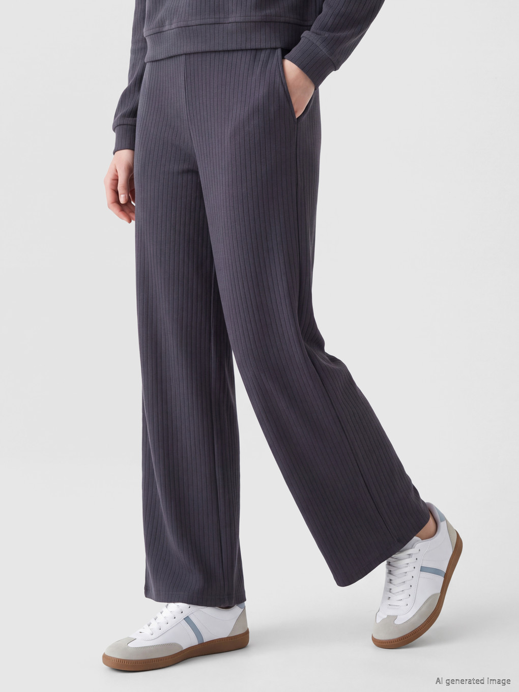 Modal Blended Wide Leg Women's Sweatpants-1