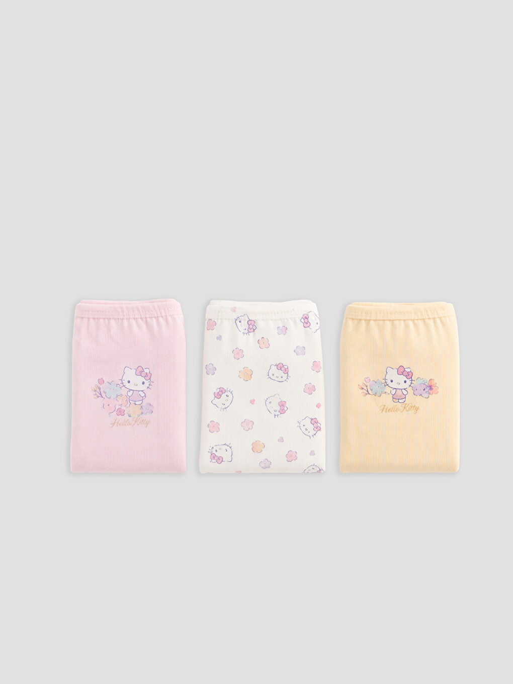 Ekru Hello Kitty Baskılı Kız Çocuk Külot 3'lü