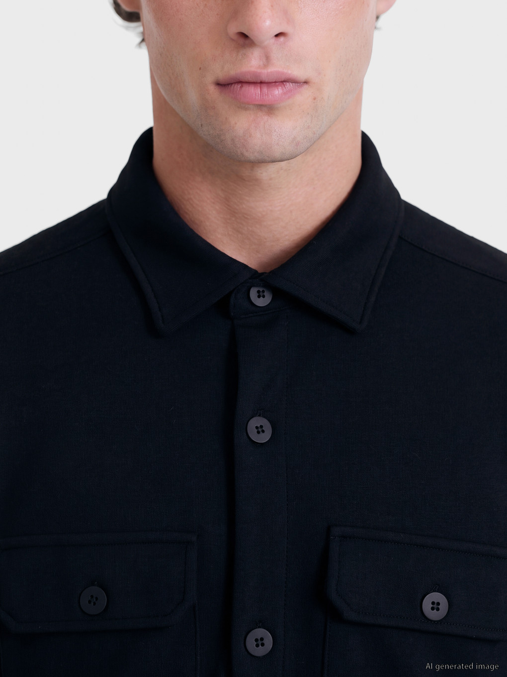 Siyah Regular Fit Erkek Gömlek-2