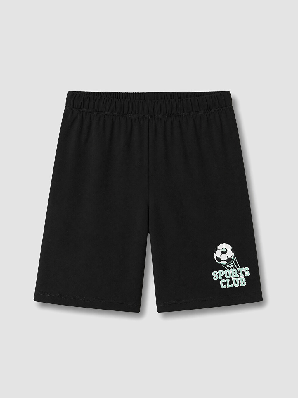 Yeşil Bisiklet Yaka Erkek Çocuk Şortlu Pijama Takımı-4