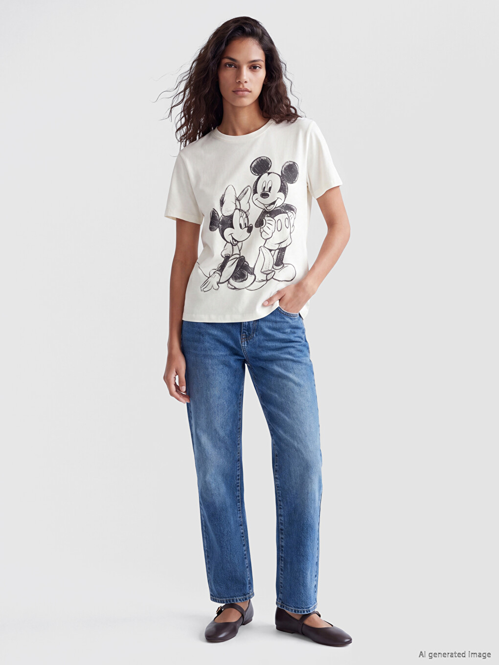 Mickey Mouse Printed 100% Cotton Women's T-shirt-1