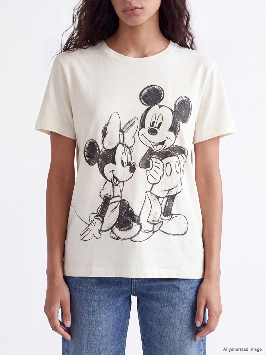 Mickey Mouse Printed 100% Cotton Women's T-shirt-2