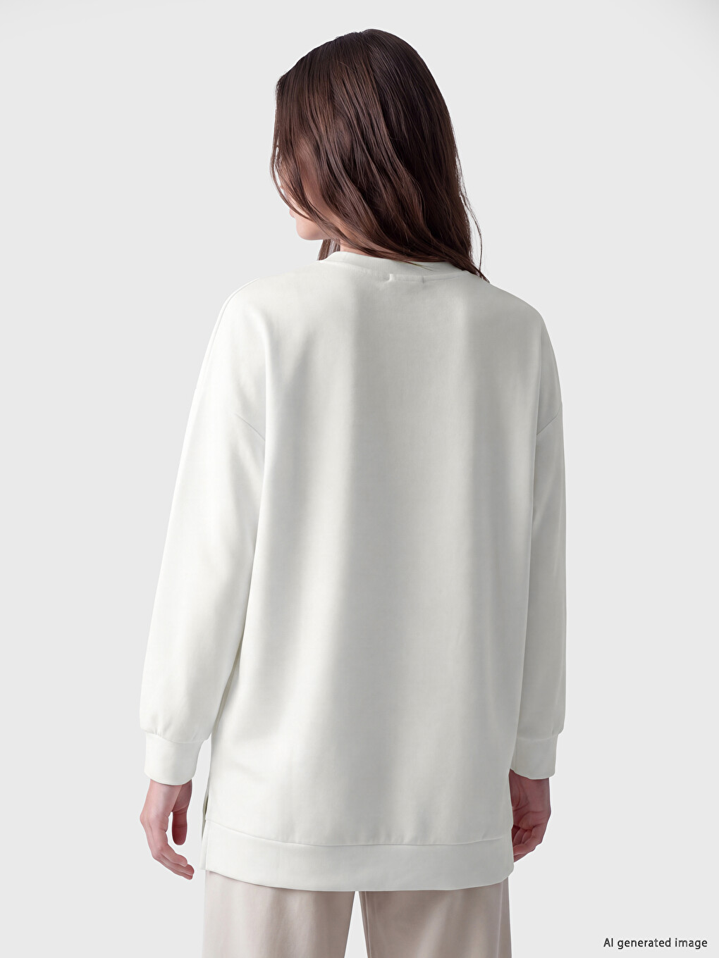 Rhinestone Soft Touch Women's Sweatshirt Tunic-3