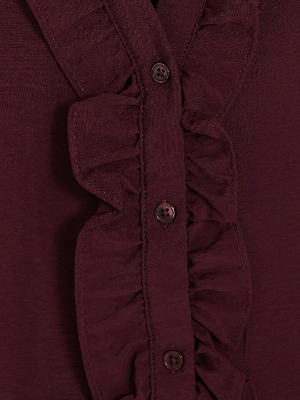 Notch Neck Frilled Women's Shirt-2