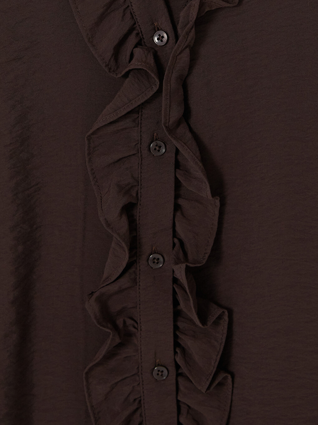 Notch Neck Frilled Women's Shirt-1