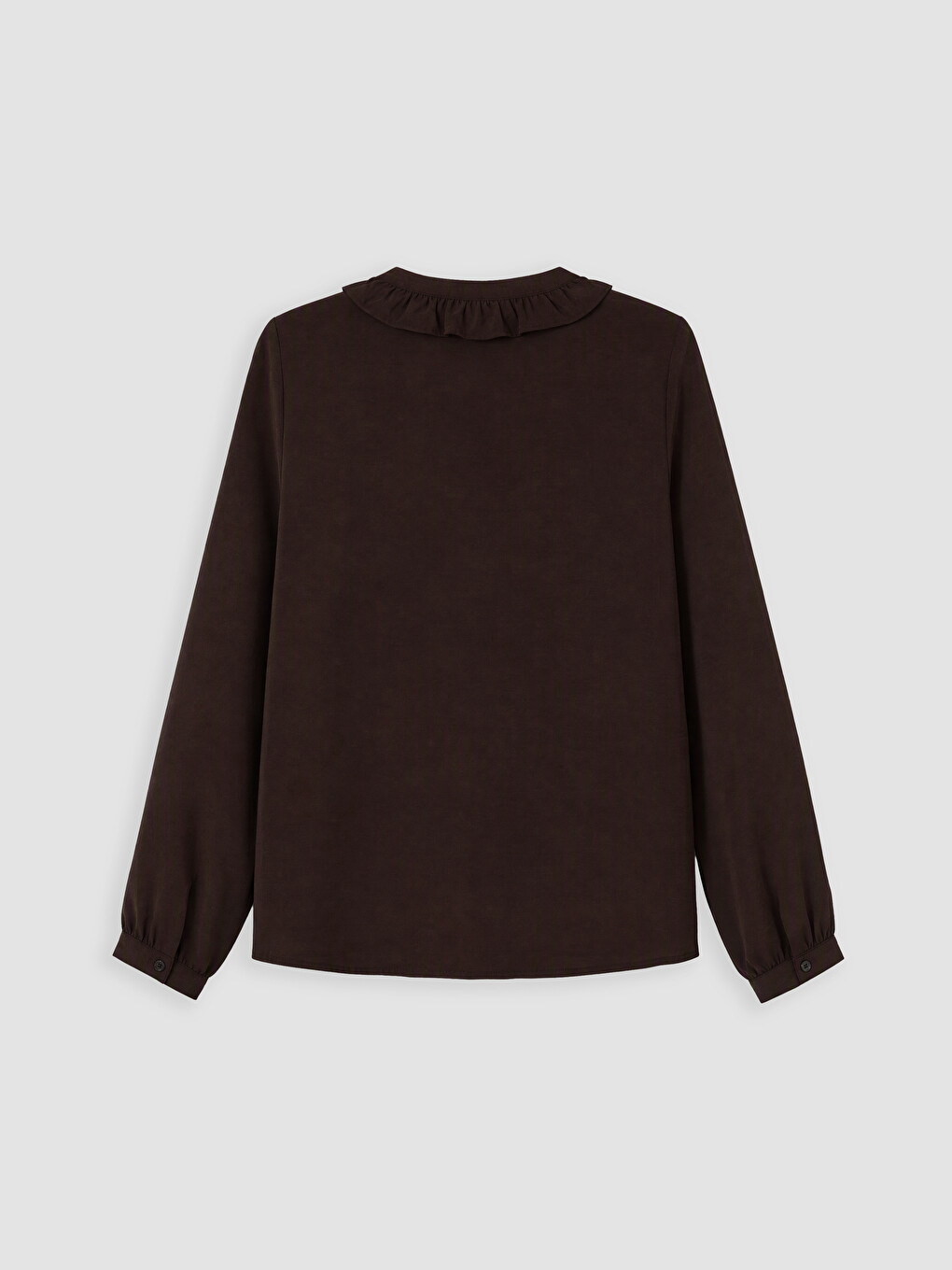 Notch Neck Frilled Women's Shirt-2
