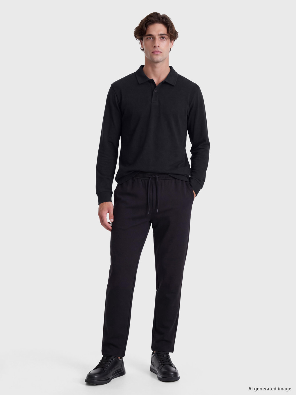 Polo Collar Men's Sweatshirt-1