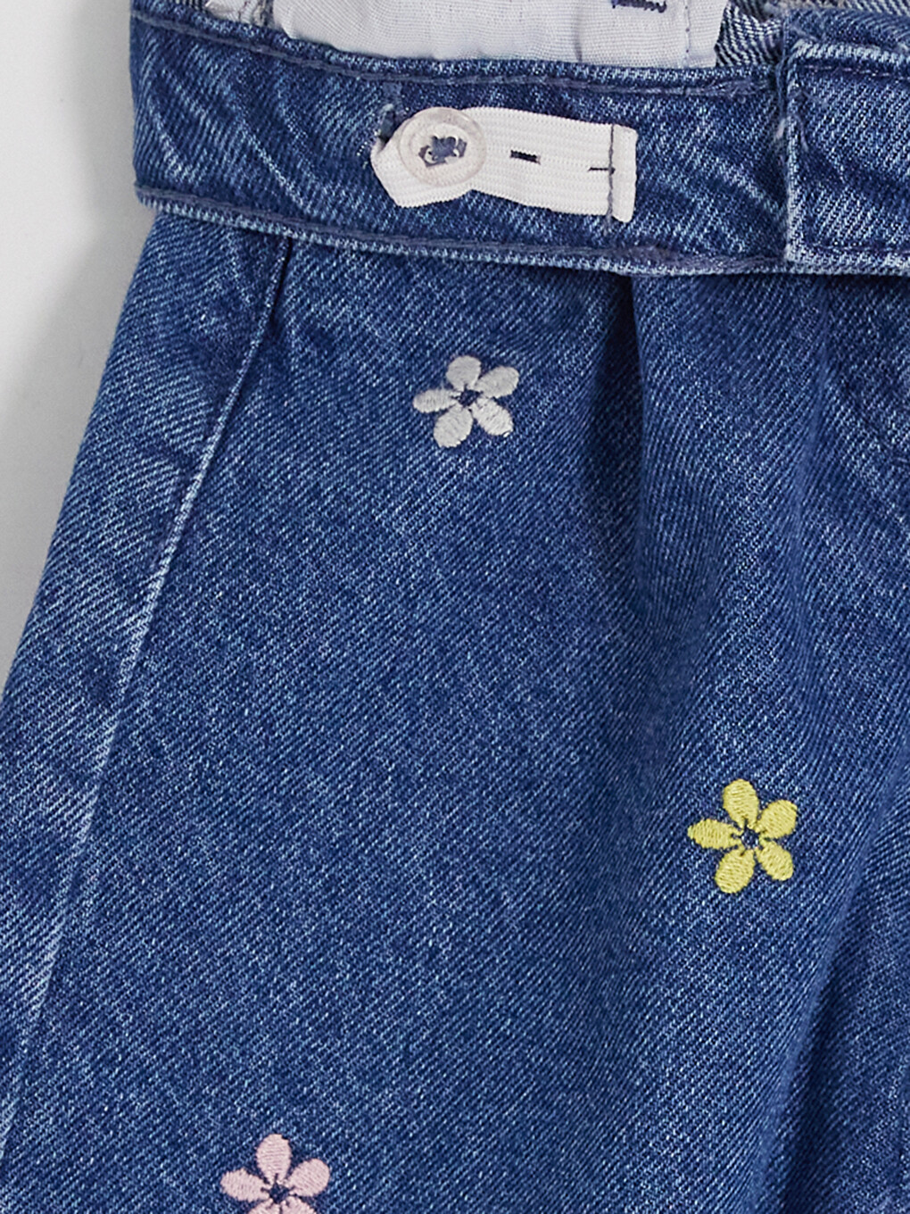 İndigo Regular Fit Nakışlı Kız Çocuk Jean-1