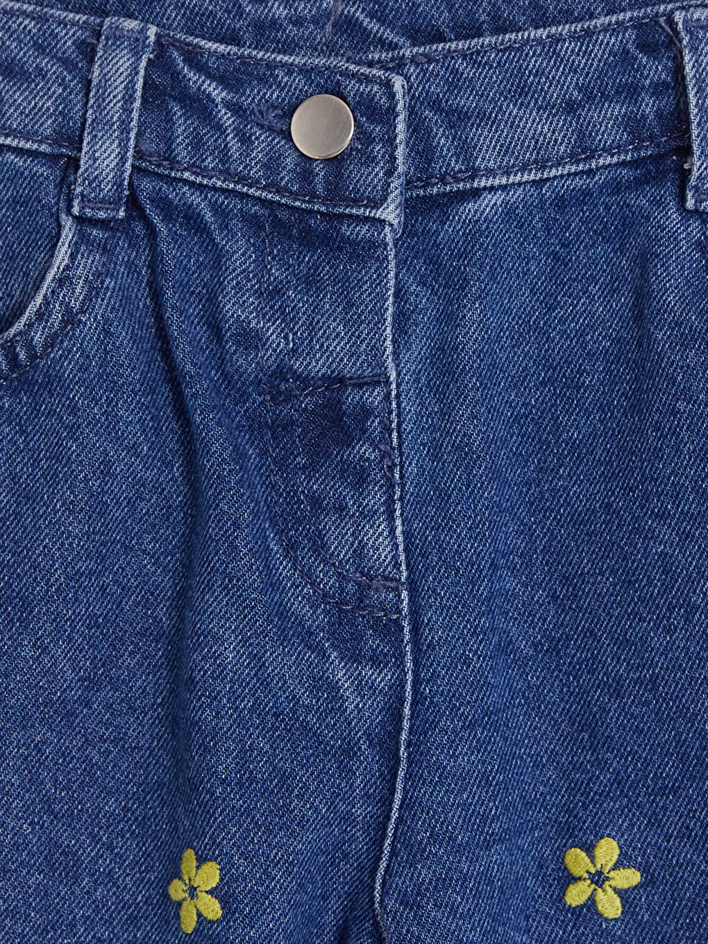 İndigo Regular Fit Nakışlı Kız Çocuk Jean-2