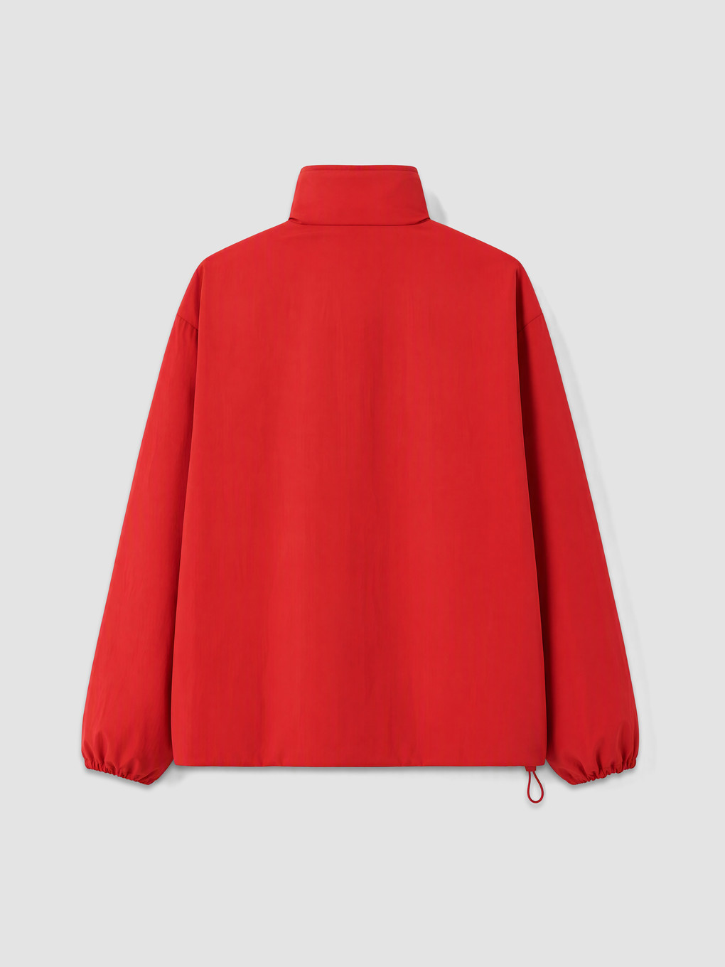 Kırmızı Dik Yaka Oversize Kadın Yağmurluk-4
