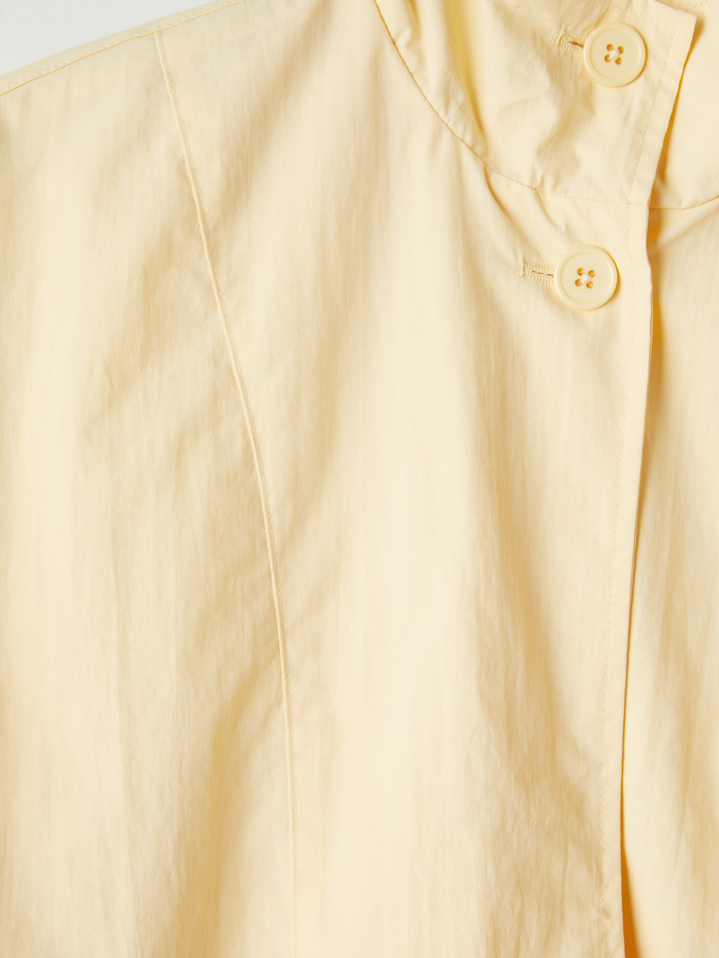 Sarı Dik Yaka Oversize Kadın Yağmurluk-6