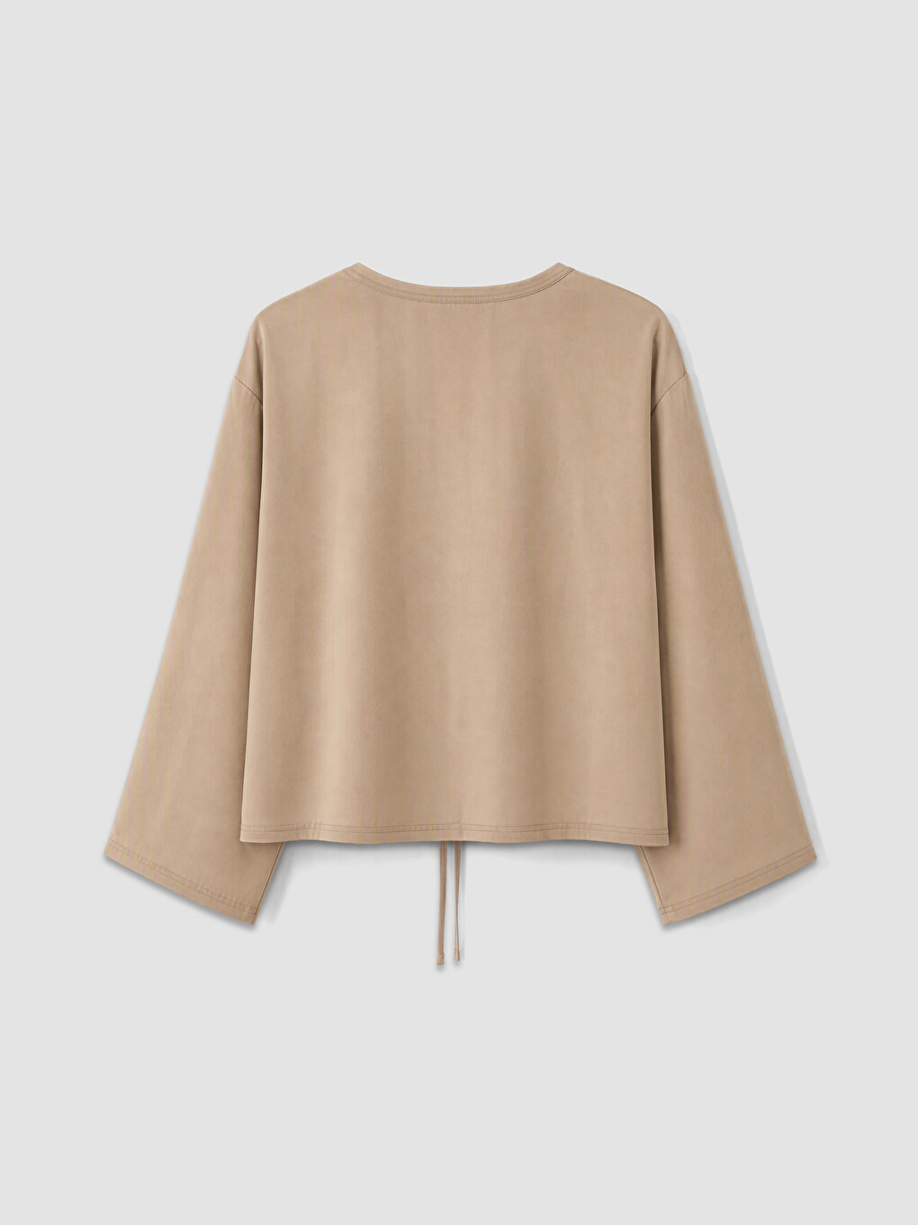 Bej Süslü Düğmeli Oversize Kadın Kimono-1