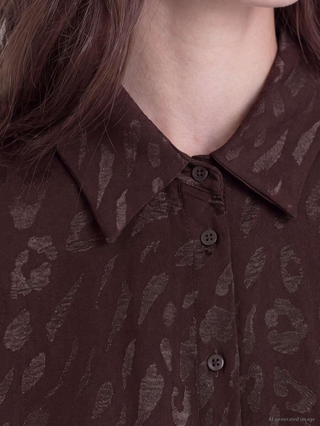 Patterned Satin Women's Shirt Tunic-2