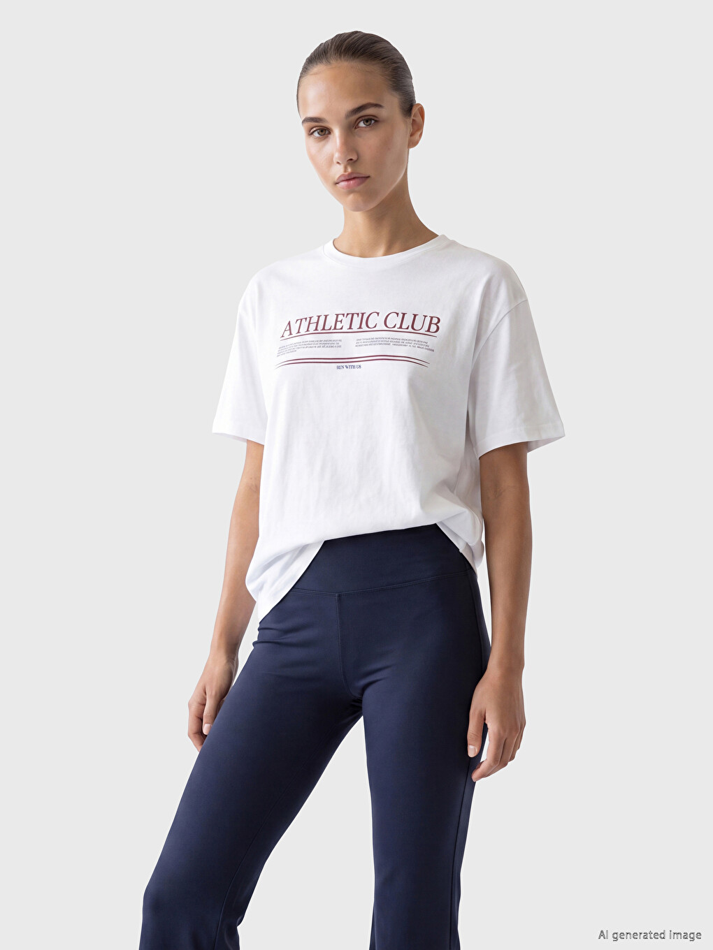 %100 Pamuklu Oversize Kadın Spor Tişört