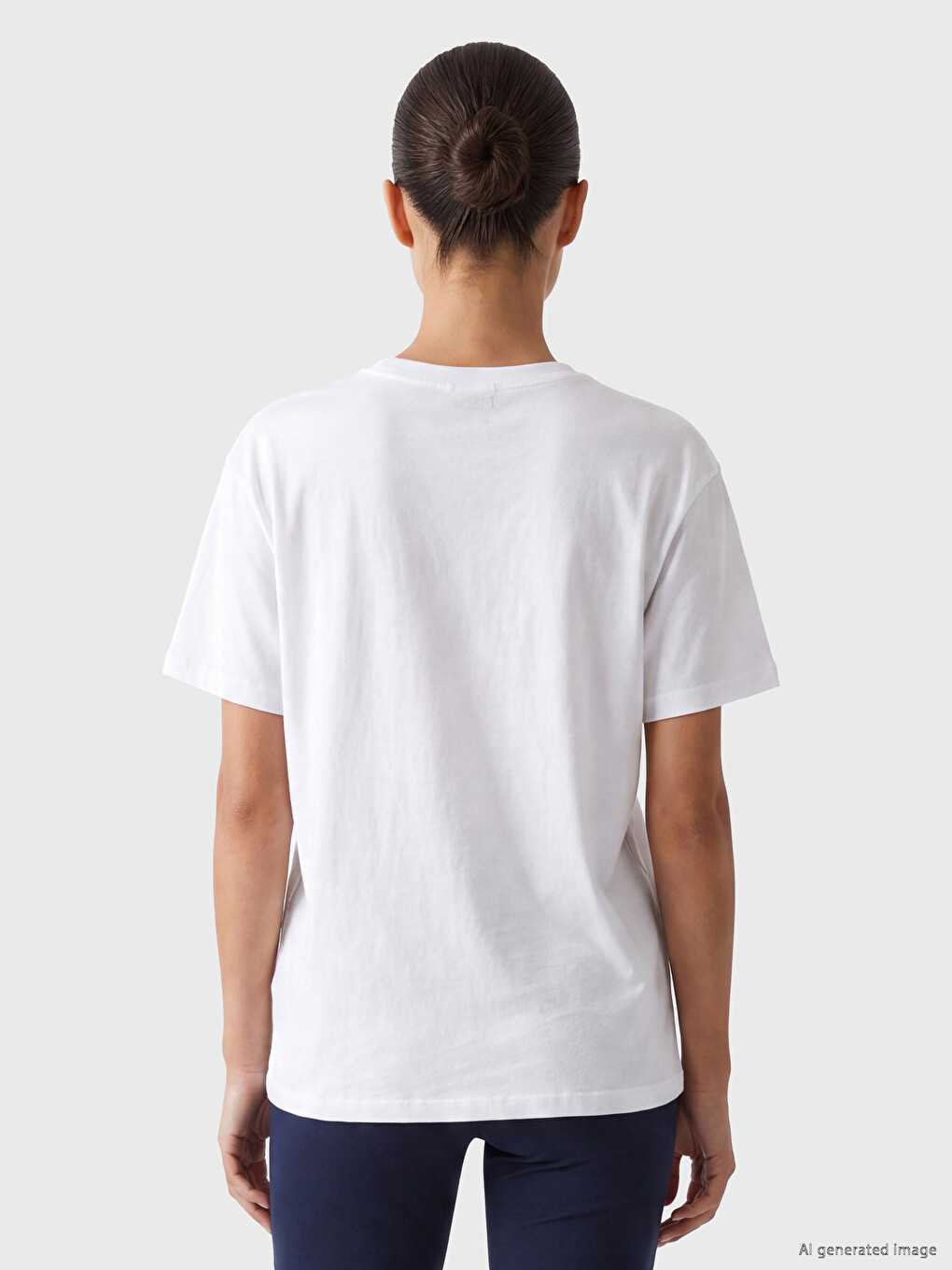 %100 Pamuklu Oversize Kadın Spor Tişört-3