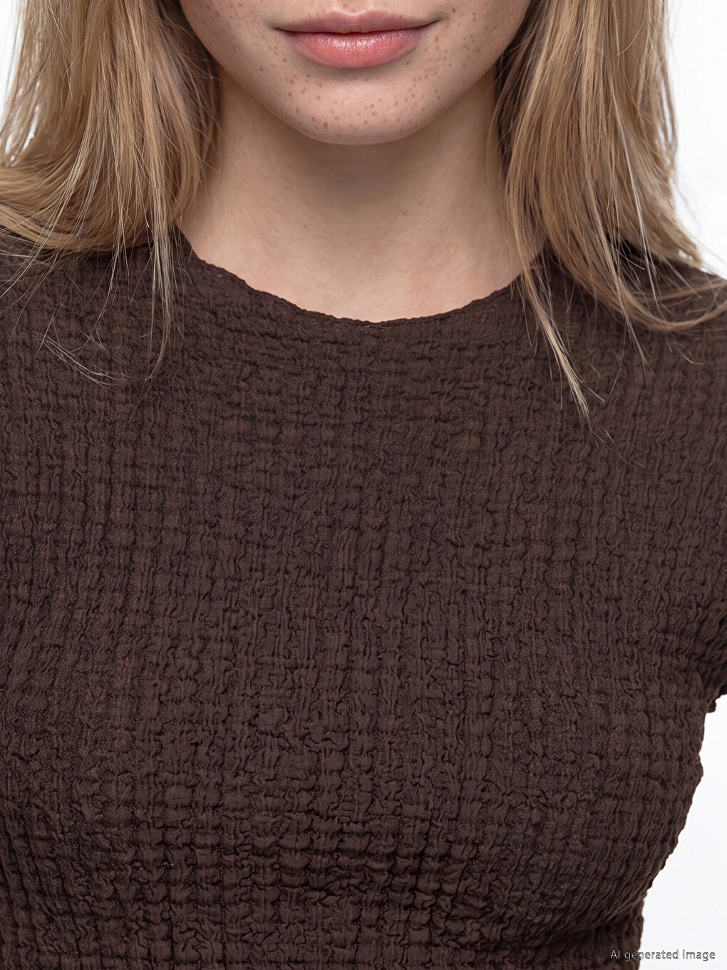 Crew Neck Textured Blouse-2