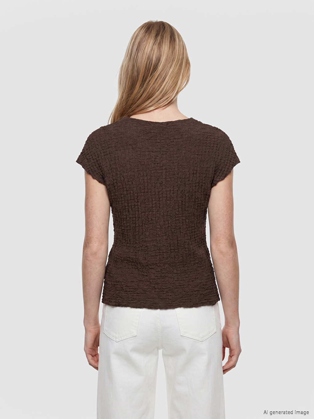 Crew Neck Textured Blouse-3