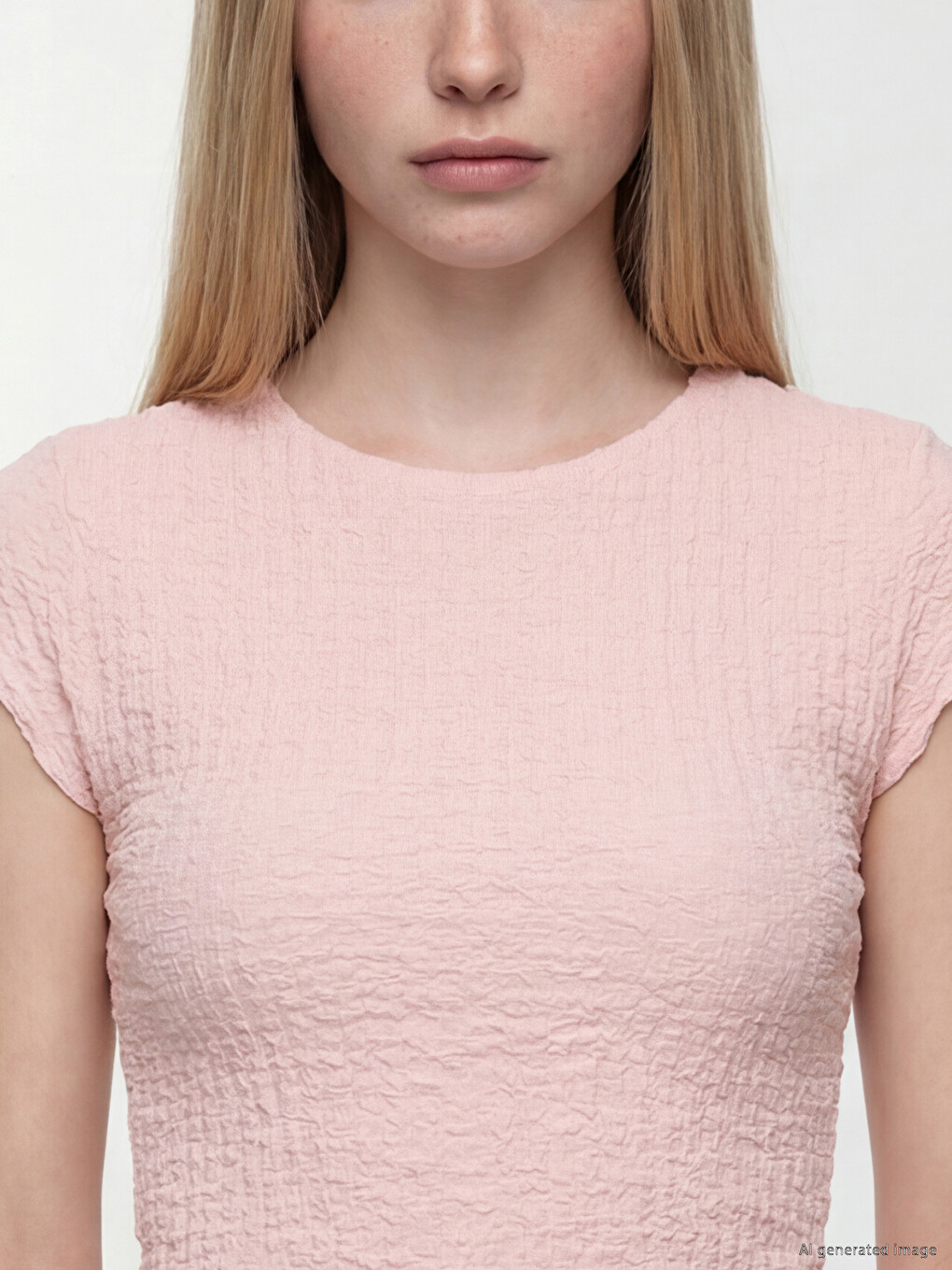 Crew Neck Textured Blouse-2