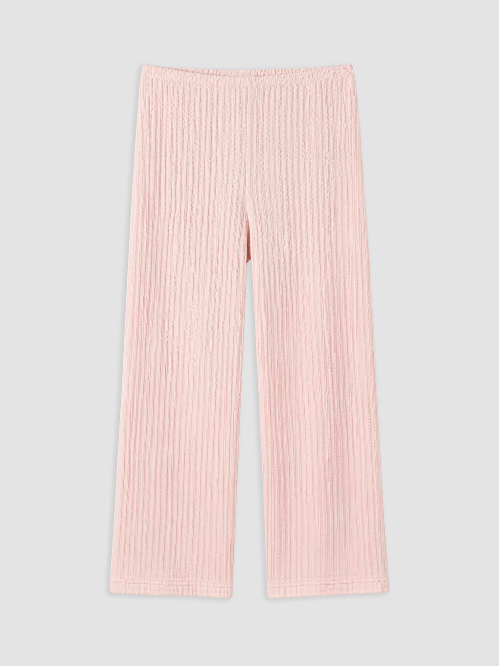 Pembe Beli Lastikli Dokulu Kadın Pantolon