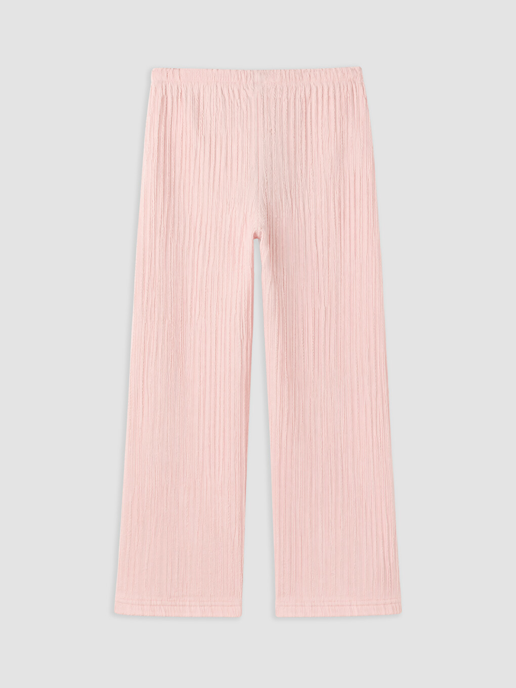 Pembe Beli Lastikli Dokulu Kadın Pantolon-1