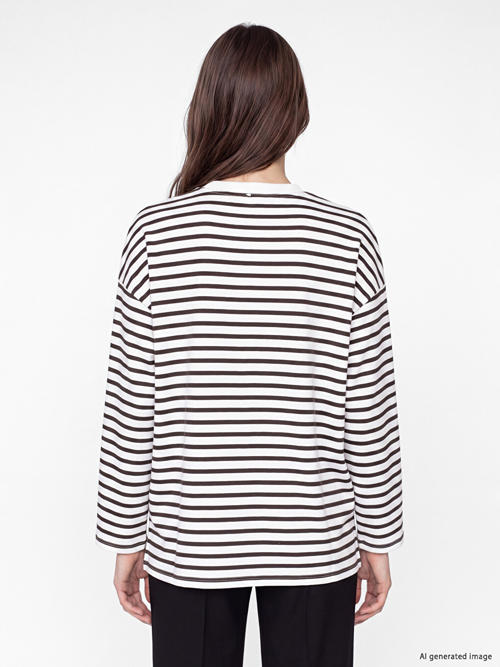 Striped Oversize Women's Sweatshirt Tunic-3