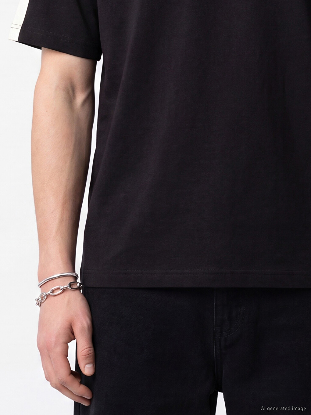 Striped Detailed Men's T-shirt-2