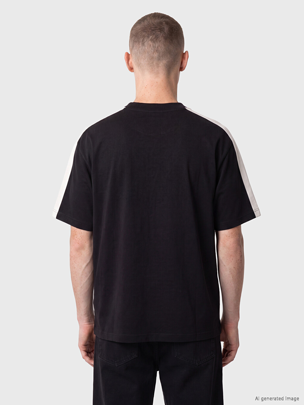 Striped Detailed Men's T-shirt-3