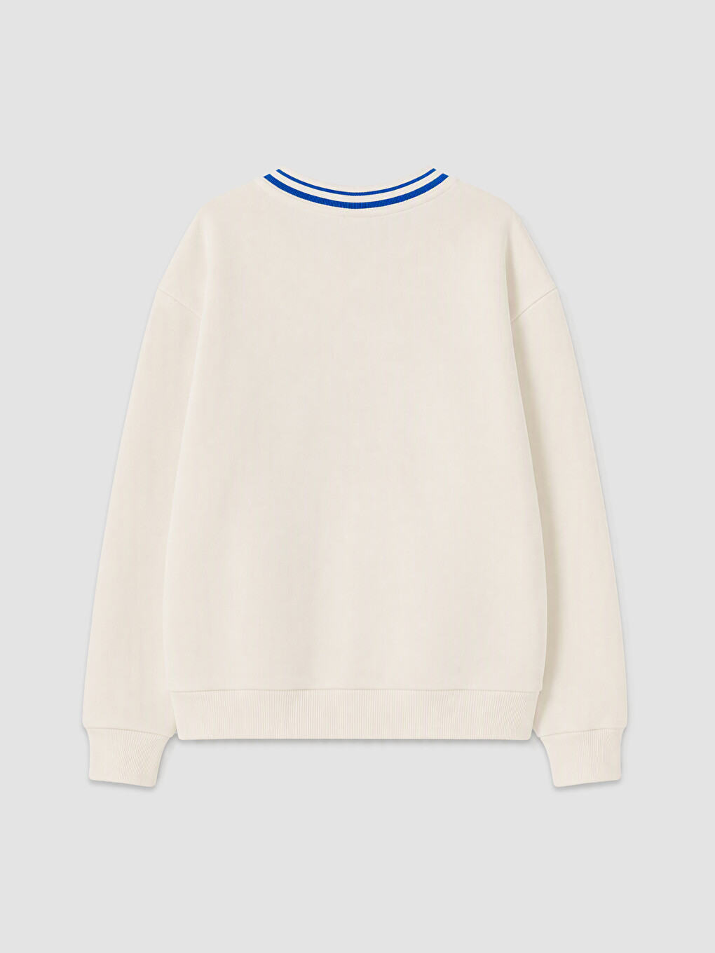 Ekru New York Baskılı Kız Çocuk Kalın Sweatshirt-1