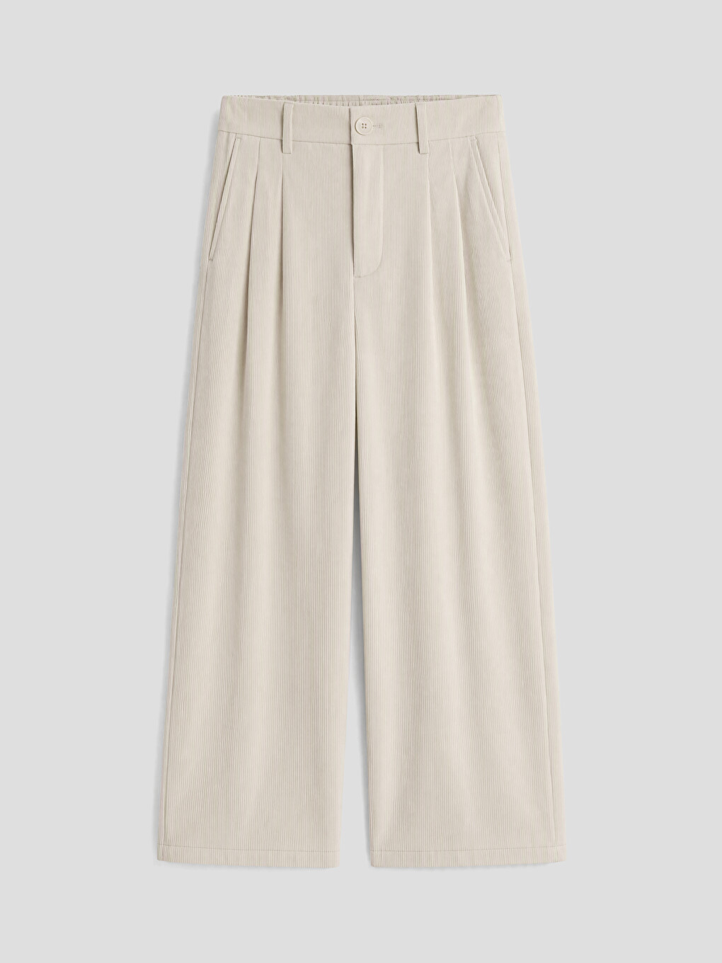 Elastic Waist Pleated Women's Velvet Trousers-4