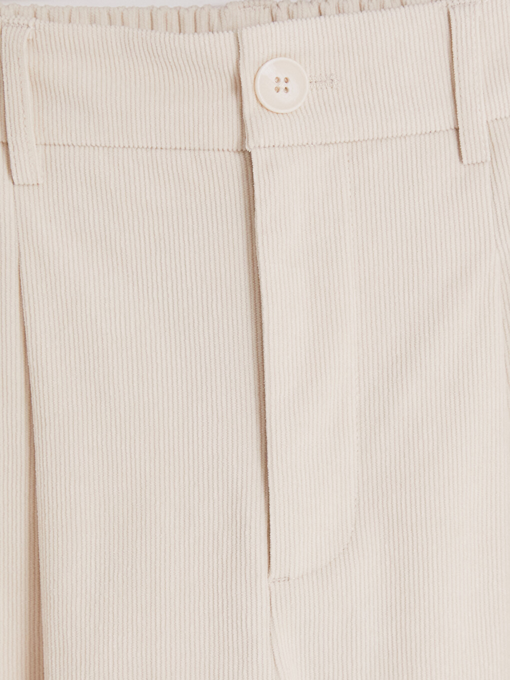 Elastic Waist Pleated Women's Velvet Trousers-5