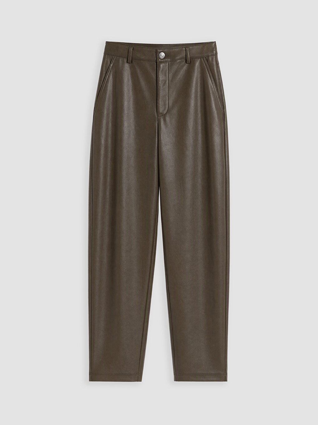 Faux Leather Cigarette Women's Trousers-4