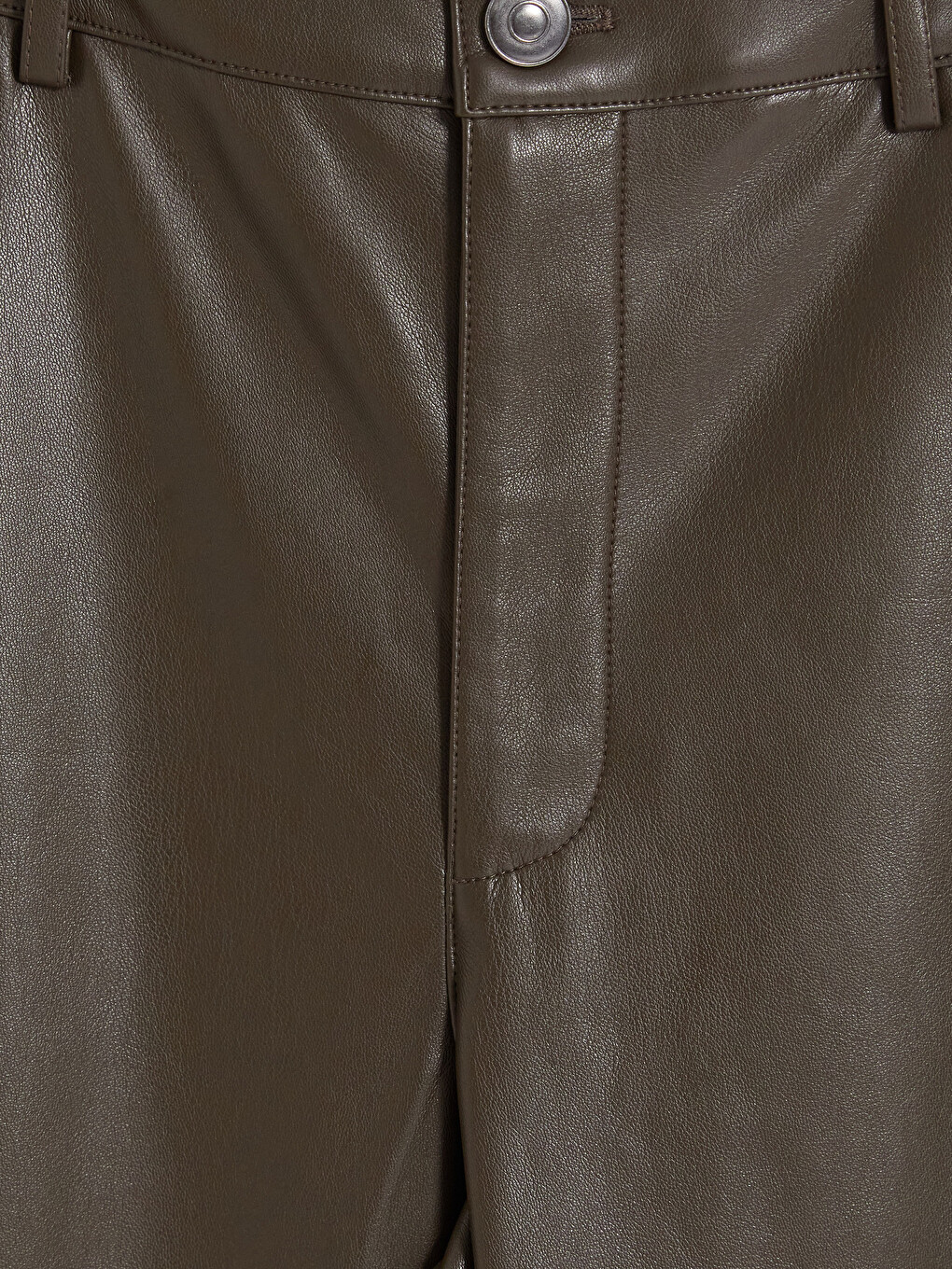 Faux Leather Cigarette Women's Trousers-5
