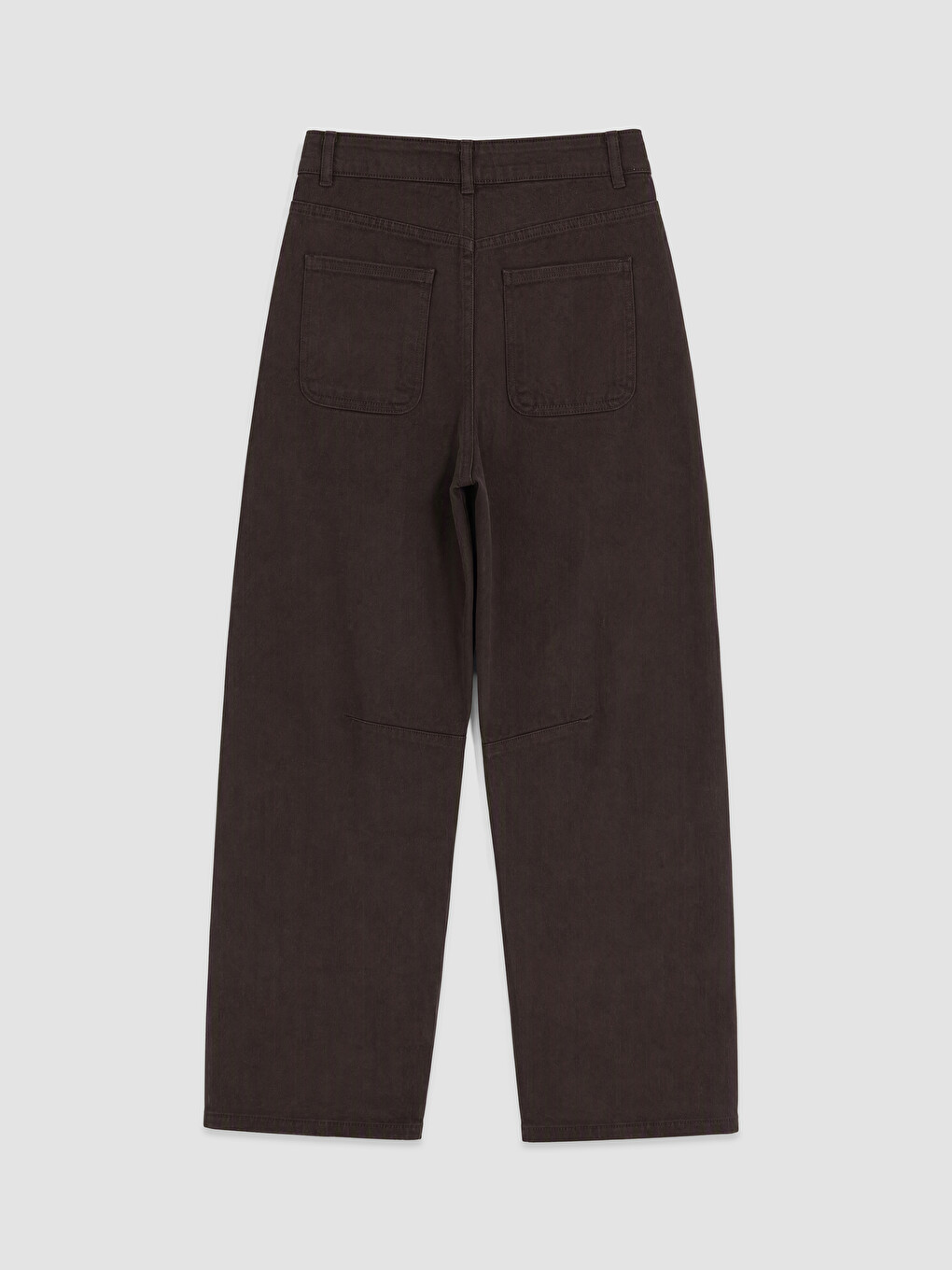 Kahverengi Barrel Fit Kız Çocuk Gabardin Pantolon-1