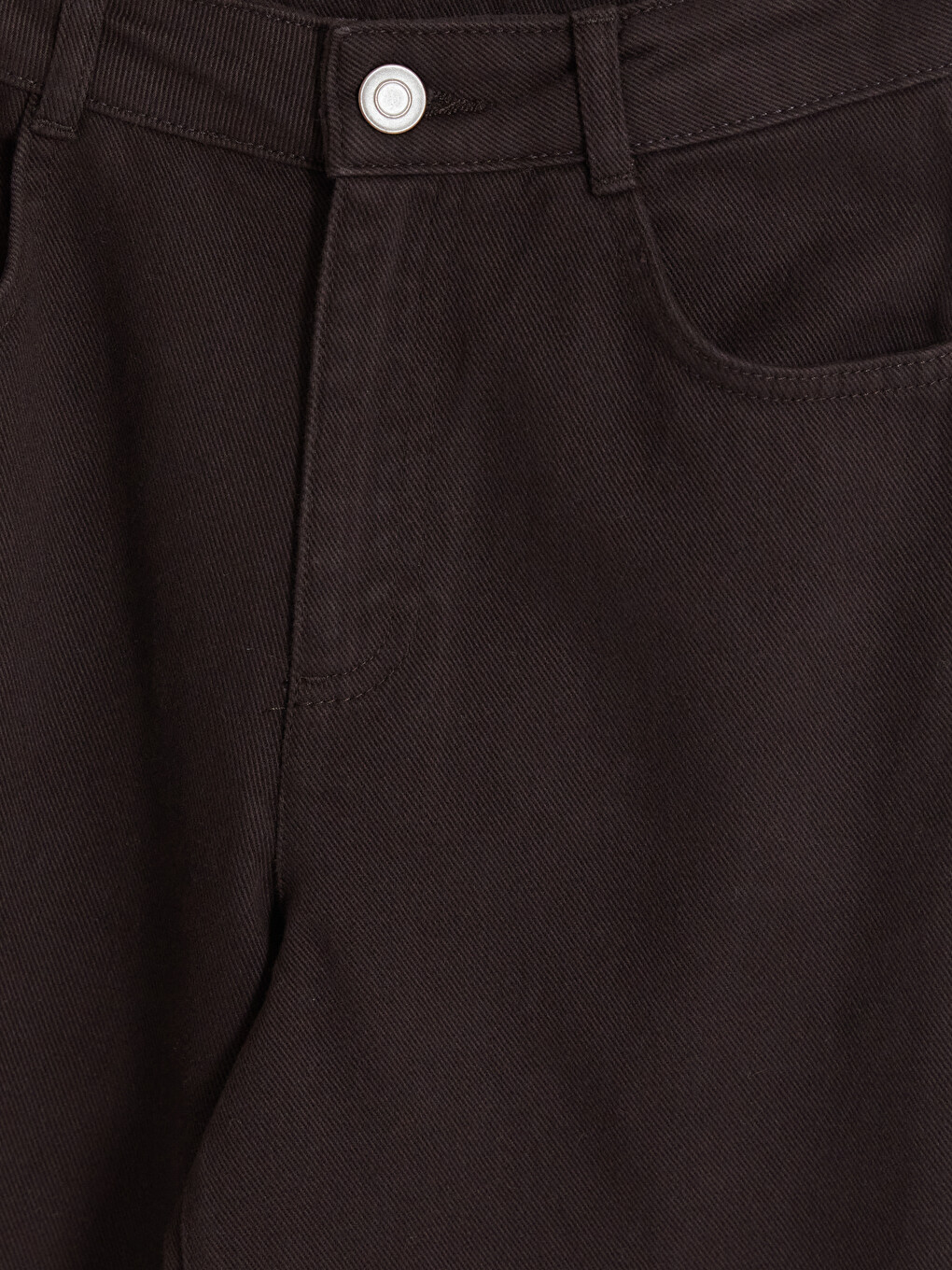 Kahverengi Barrel Fit Kız Çocuk Gabardin Pantolon-2