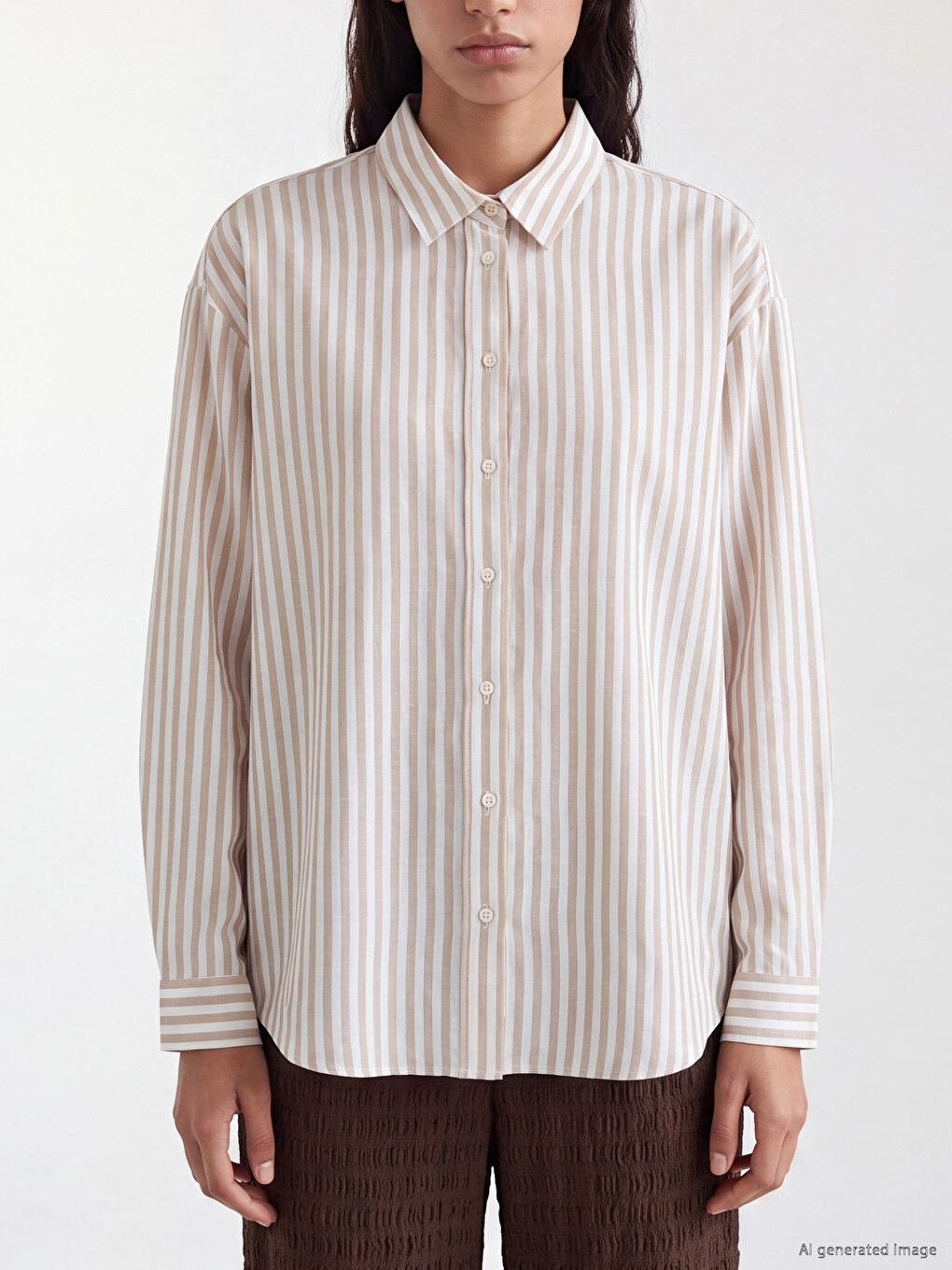 Gestreiftes Oversize Oxford Damenhemd-2