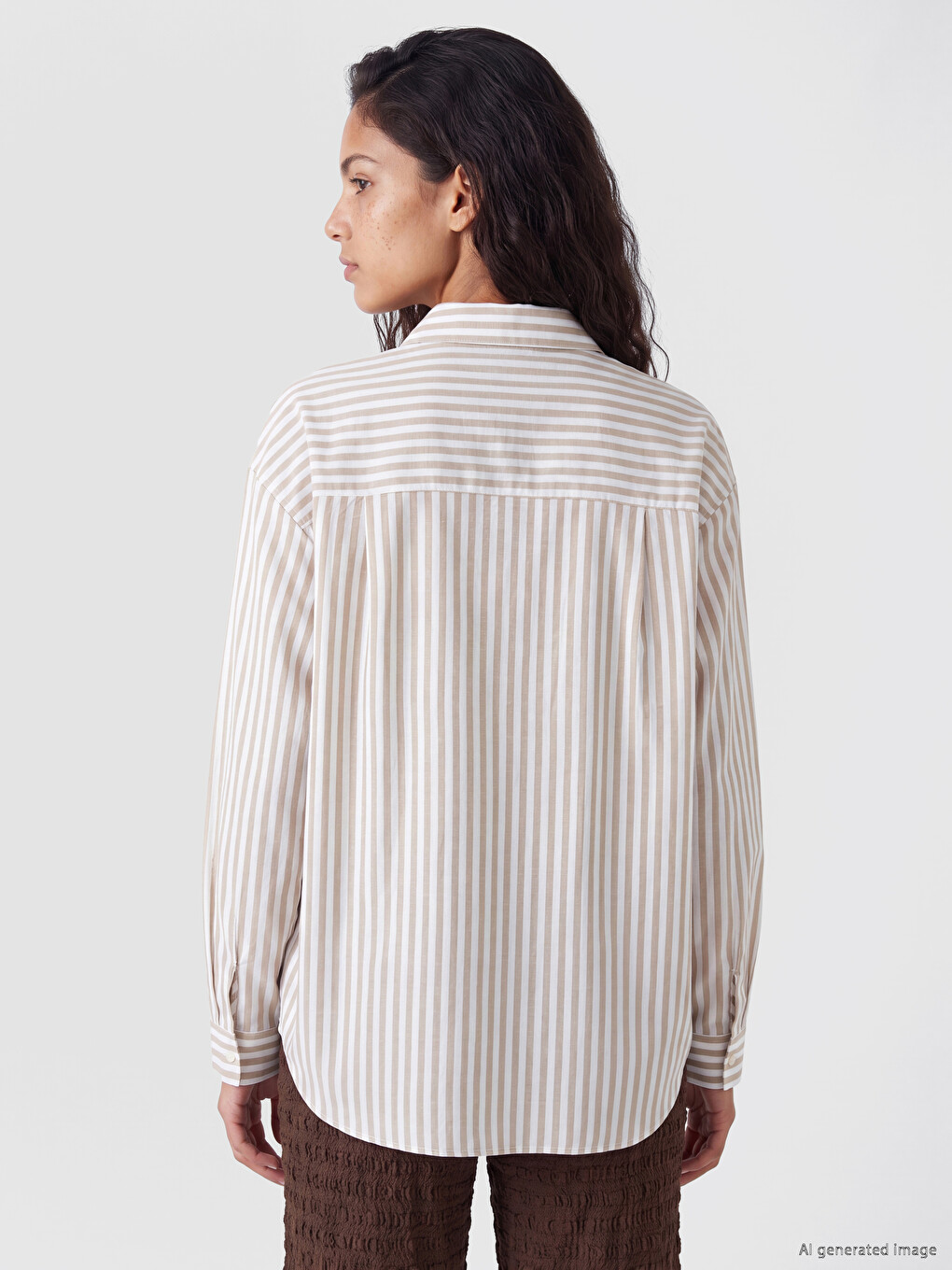 Gestreiftes Oversize Oxford Damenhemd-3