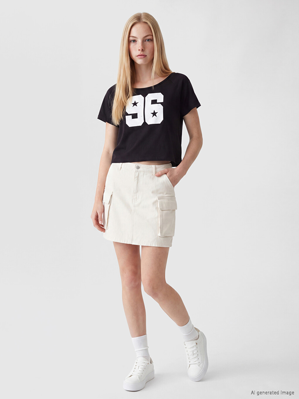 Slash Neck 100% Cotton Women's T-shirt-1