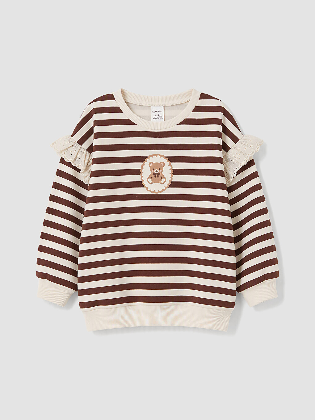 Ruffled Striped Girls' Thick Sweatshirt