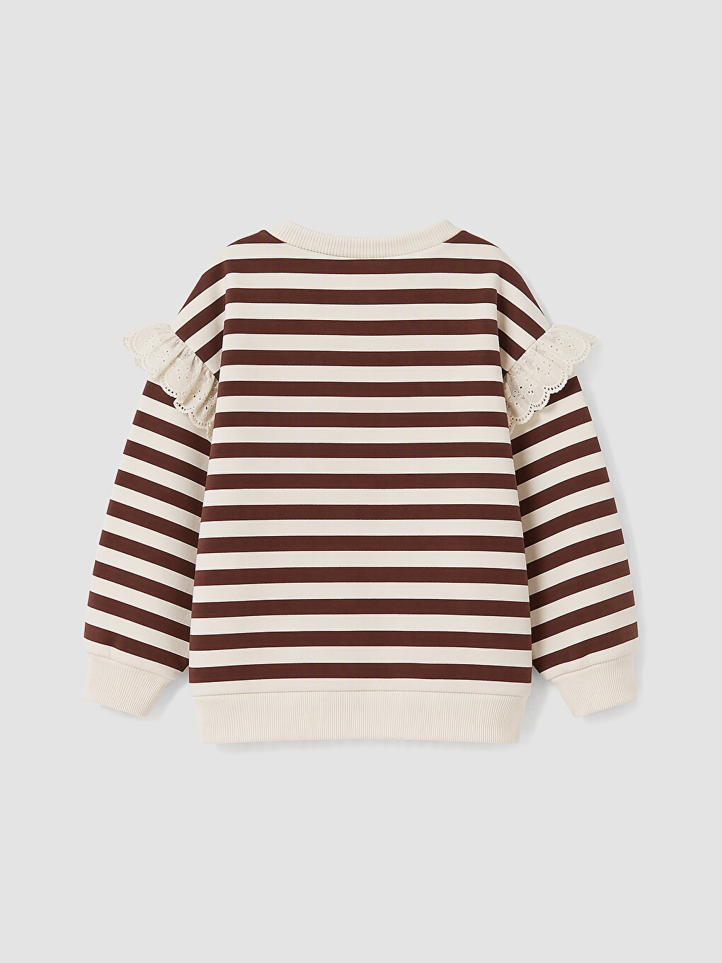 Ruffled Striped Girls' Thick Sweatshirt-3