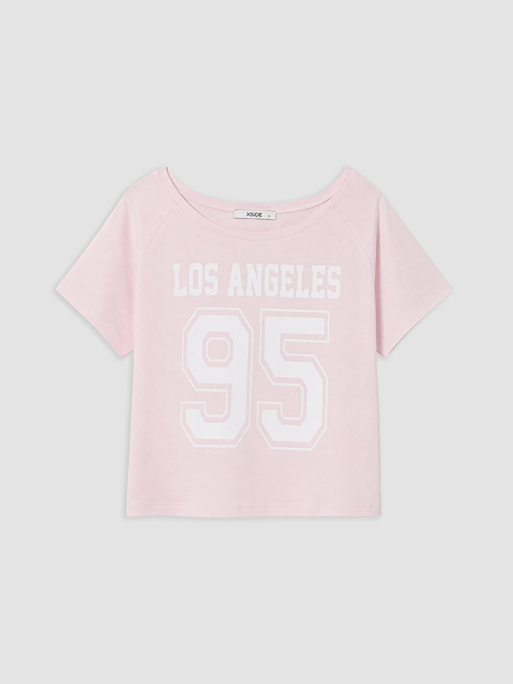 Pembe Los Angeles Baskılı %100 Pamuklu Kadın Tişört-4
