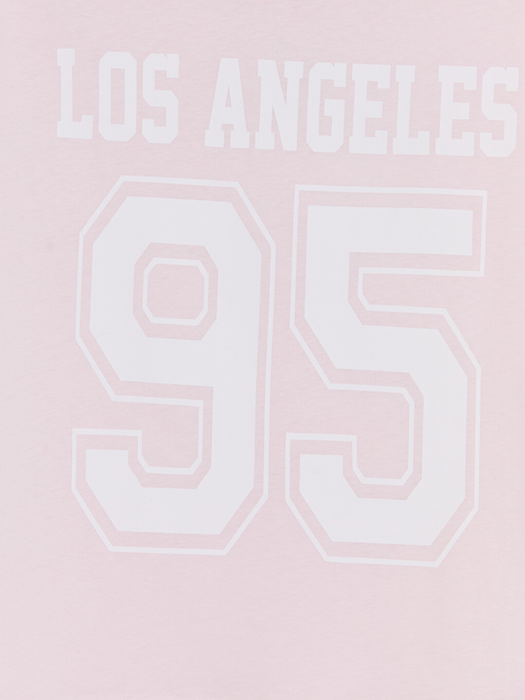 Pembe Los Angeles Baskılı %100 Pamuklu Kadın Tişört-6
