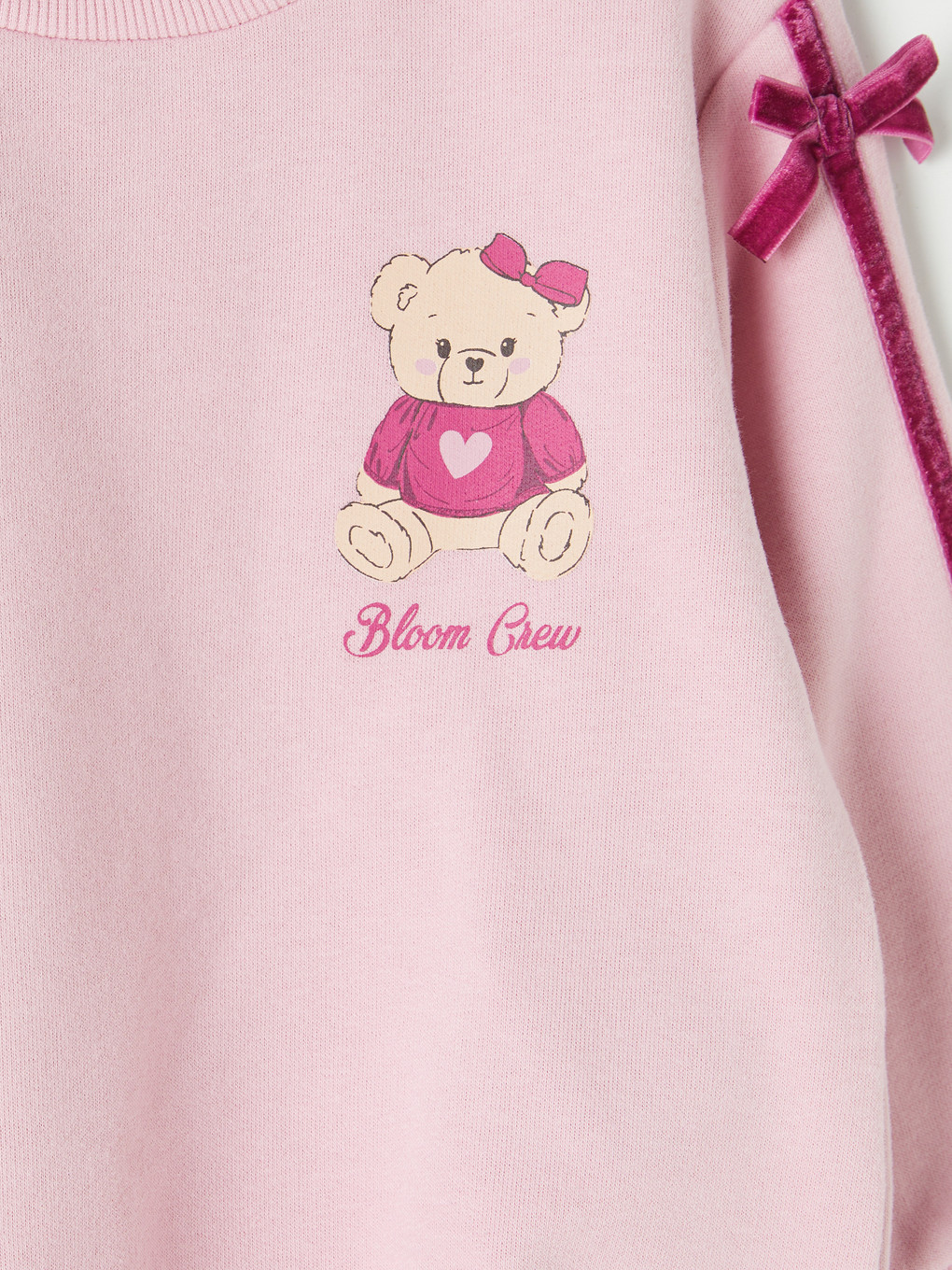 Pembe Baskılı Kız Çocuk Sweatshirt-1