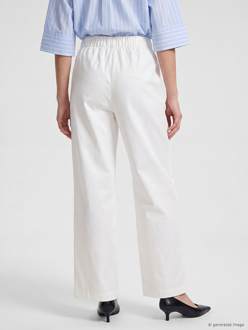 Waist Scarf Wide Leg Women's Trousers-3