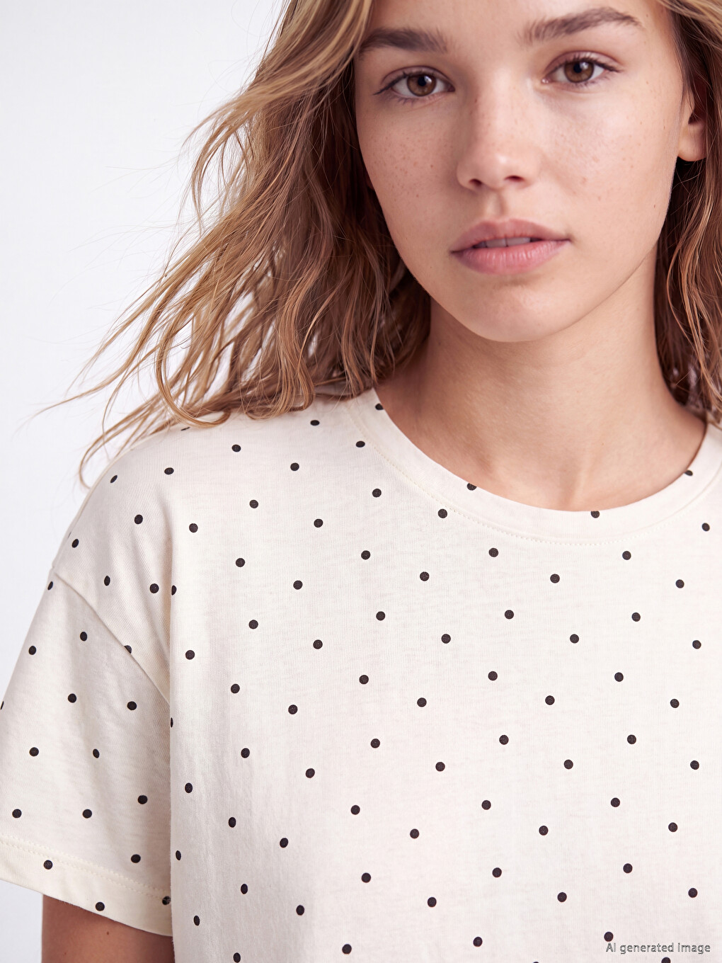 Crew Neck Polka Dot Women's Pyjamas Set-2