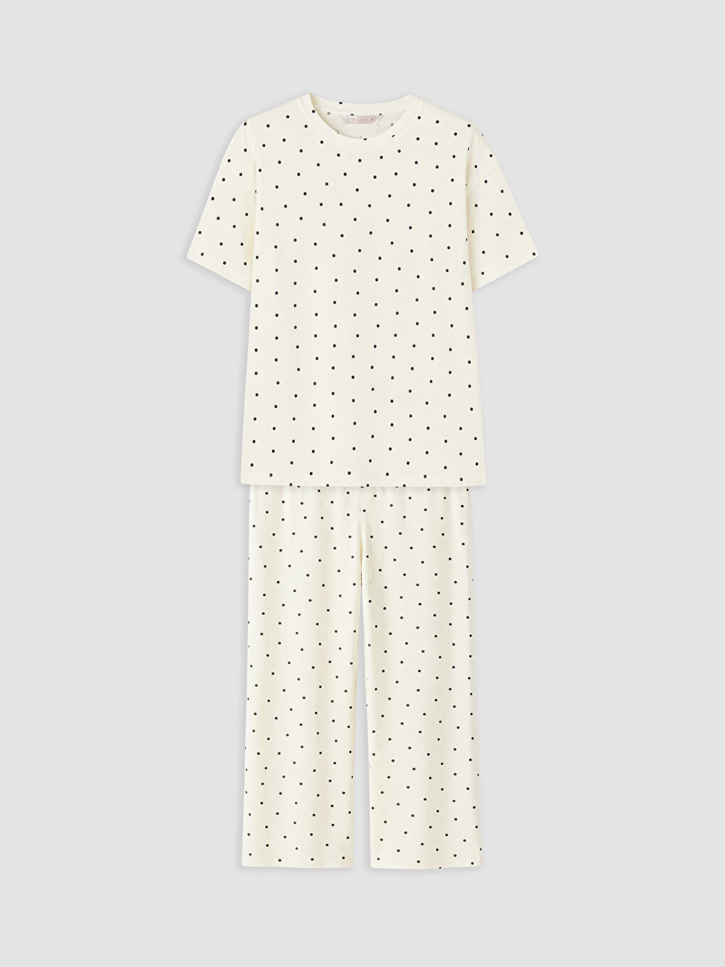 Crew Neck Polka Dot Women's Pyjamas Set-4
