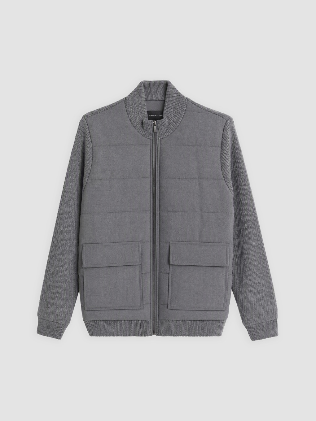 Gri Regular Fit Dik Yaka Hırka