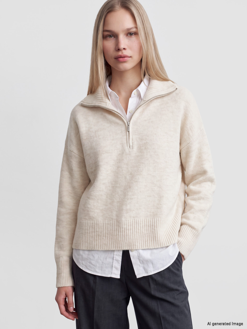 Polo Collar Women's Knitwear Sweater-1